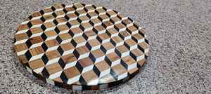 Planche à fromage et à découper rectangulaire en bois d'acacia de qualité supérieure avec incrustations artistiques pour cuisines et restaurants modernes, articles de cuisine - Product Image 2