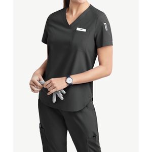 Juegos de fregado bordado con logotipo personalizado, camisetas con cuello en V, múltiples bolsillos de carga, corredores, Hospital Médico, precio de fábrica, juegos de fregado al por mayor - Product Image 5