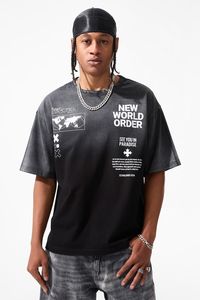 T-shirts pour hommes en coton 100% surdimensionnés rétro de haute qualité avec logo personnalisé imprimé, coupe ample, style streetwear, designs personnalisés, t-shirt à grammage élevé - Product Image 4