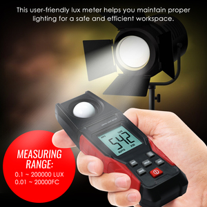 Medidor de Luz Digital de 200000 LUX, Medidor de Iluminancia Portátil para Medición de FC/LUX para Oficina, Escuela, Fábrica - Product Image 2