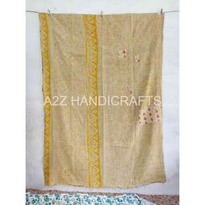 Edredón Kantha hecho a mano Vintage de buena calidad, costura a mano, algodón, estampado Floral, doble capa, edredones cosidos Kantha - Product Image 1