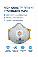 Masque respiratoire FFP2 de qualité supérieure en forme de coupelle avec charbon actif, fourni par l'usine, pour la protection contre la poussière et les particules