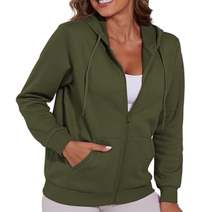Vente en gros de sweats à capuche zippés de haute qualité avec logo personnalisé pour femmes sweats à capuche respirants avec service OEM de grande taille pour femmes - Product Image 1