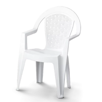 Chaise de salle à manger d'extérieur moderne, fabrication italienne, certifiée ISO9001 TUV, en plastique PP durable, résistante aux intempéries, idéale pour les parcs, les villas et les cours.