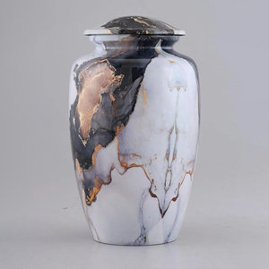 Urna Funeraria de Mármol Gris y Aluminio para Adultos, Recuerdo Funerario Personalizado, Jarra Decorativa de Tributo, Proveedor Mayorista de Exportación - Product Image 3