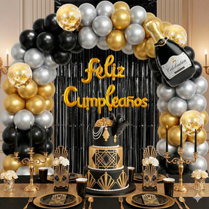 Elegante Kit di Decorazioni per Compleanno da 54 Pezzi, Set di Palloncini in Lattice e Arco per Festa di Primo Compleanno - Product Image 3