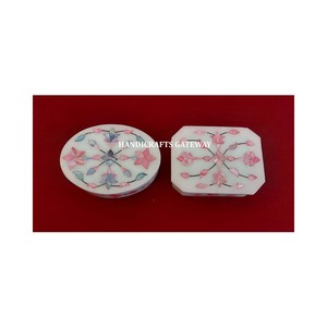 Prix le plus bas le plus beau marbre blanc avec mélange de nacre incrustation boîtes attrayantes pour les décorations pour la maison et les mariages - Product Image 1