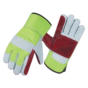 Guantes de Seguridad Personalizados de Cuero Florido Perforado Fluorescente, Protección Industrial para Manos, Material de Goma y Aramida, Dorso de Algodón - Product Image 1