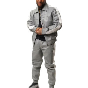 Ensemble de survêtement 2 pièces pour homme, taille plus, logo personnalisé, couleur unie, sweat-shirt et jogging, tenue de sport, streetwear, 100% coton - Product Image 2