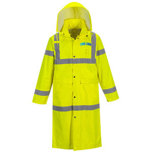 Imperméable en polyester imperméable populaire vêtements de travail d'hiver haute visibilité combinaison de pluie à capuche respirante manteau de pluie extérieur durable - Product Image 1