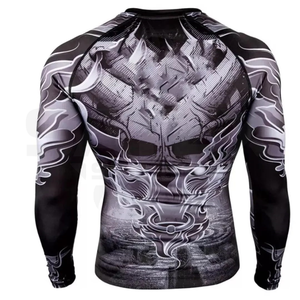 T-shirt de compression à manches longues personnalisé avec logo de surf MMA BJJ, imprimé par transfert thermique, rashguards de Jiu Jitsu anti-UV UPF50+, créez le vôtre - Product Image 6