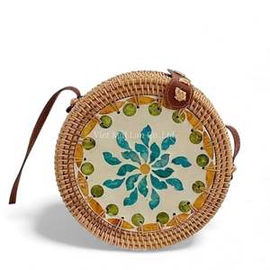 Sac à bandoulière en rotin fabriqué par un fournisseur avec incrustation de nacre, personnalisation pour les accessoires de mode en gros - Product Image 5