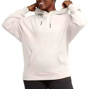 Sweat à capuche long pour femme, tissu velours confortable, logo sur le devant, coupe décontractée, vêtements de rue décontractés pour l'hiver - Product Image 4