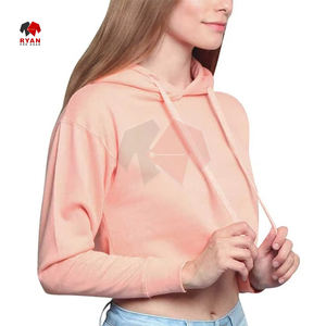 Sudadera con Capucha Corta de Alta Calidad con Cierre Frontal y Logo, Estilo Casual de Invierno con Hombros Caídos, Precio al por Mayor para Mujeres Adultas y Niños - Product Image 5