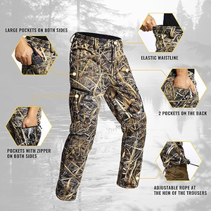 Vêtements de chasse pour hommes, veste et pantalon de chasse compatibles avec sangle de sécurité, doublure en polaire, silencieux, chaud, résistant à l'eau - Product Image 3