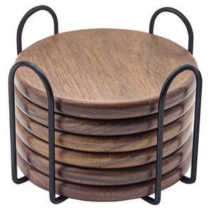 Posavasos de madera de diseño clásico hechos a mano personalizables y taza de café para hoteles, restaurantes, decoración de fiestas en casa - Product Image 2