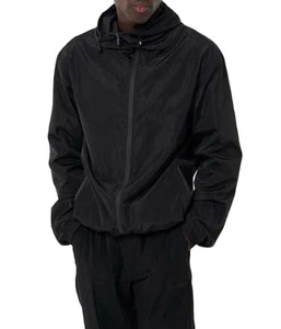 Ventes en gros 2024 Vestes coupe-vent vierges personnalisées bon marché à col montant à capuche vintage unies pour hommes - Product Image 1