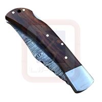 Couteau de chasse LIPUMA 15n20/1095 en acier inoxydable avec manche en bois de noyer, garantie de 3 ans, étui en cuir pour la survie en plein air