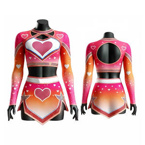 Uniforme de pom-pom girl pour adultes personnalisé, vente en gros, sublimation, spandex, polyester, détection des aiguilles, délai de livraison de l'échantillon de 7 jours, commande OEM - Product Image 3