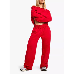 Pantalons de jogging décontractés en molleton pour femmes, pantalons de survêtement amples avec taille élastique - Product Image 5