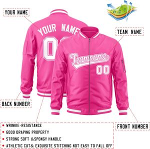 Chaqueta universitaria con cierre de cremallera y mangas de cuero Suministro OEM Tamaños y colores personalizados disponibles - Product Image 2