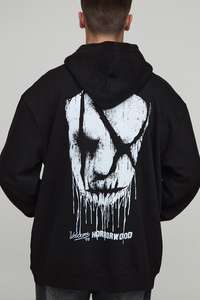 เสื้อฮู้ดทรงแบ็กกี้ไหล่ผ้าฝ้ายขนาดใหญ่สำหรับผู้ชายเสื้อโอเวอร์ไซส์ดีไซน์ด้านหน้าสำหรับผู้ชาย - Product Image 2