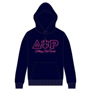 Cotton Poly Navy Delta Psi Rho Sorority Pullover <b>Hoodie</b> Filling the Voids Greek Life Apparel Soft Comfortable Casual Wear - Product Image 2