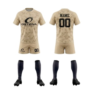 Uniformes de Rugby para Adultos, Nuevo Diseño, Transpirables, Manga Corta, Tela de Malla con Impresión por Transferencia de Calor Frontal, Servicio OEM 100% Personalizado - Product Image 1