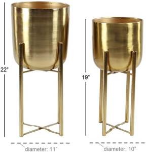 Planter With <b>Stand</b> Gold Plated Finished for Living Room Stylish Home Decor Beautiful Home Decoration Items for Living Room - Product Image 5