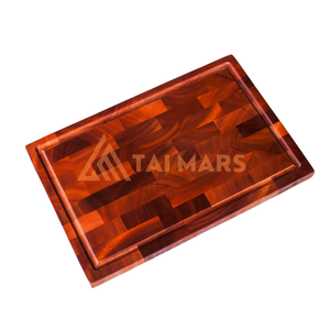 Planche à découper/hacher en bois de grain fin personnalisé écologique bloc de boucher de grande taille avec poignée pour une utilisation en cuisine Taimar - Product Image 4