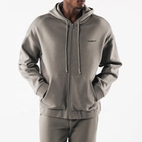 Sweat à capuche athlétique en coton unisexe avec logo brodé Veste polaire d'hiver zippée Motif imprimé unisexe