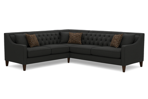 <span class=keywords><strong>Canapé</strong></span> d'angle moderne rembourré en L en tissu avec dossier tufté et pieds en bois pour le hall d'hôtel et le mobilier de salon - Product Image 6