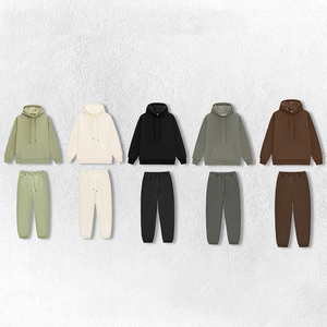 Vêtements personnalisés Streetwear Ensemble de pantalons de survêtement et sweats à capuche Survêtements surdimensionnés Unisexe Hommes Sweat à capuche Pantalon de survêtement lourd Ensemble ample - Product Image 3