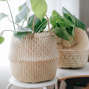 Cesta tejida hecha a mano del vientre del proveedor superior de Vietnam 100% Cestas plegables de almacenamiento de algas marinas ecológicas - Product Image 5