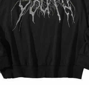 Vente en gros à bas prix de vêtements de bonne qualité, sweat à capuche respirant anti-bouloches avec strass pour femmes à prix raisonnable - Product Image 4