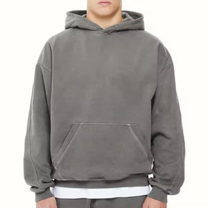 Hombres 100% algodón logotipo personalizado en blanco gota hombro sudaderas con capucha de gran tamaño pulóver peso pesado francés Terry Sudadera con capucha para hombres sudadera - Product Image 1
