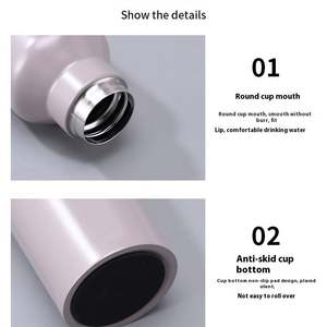 Bouteille d'eau sport isotherme en acier inoxydable à col étroit, 750 ml, portable, personnalisable, vente en gros directe usine - Product Image 3