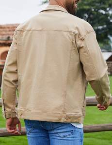 Vestes en jean pour hommes de couleur personnalisée de haute qualité à séchage rapide et respirante avec logo avant pour l'hiver-Tarif de gros - Product Image 2