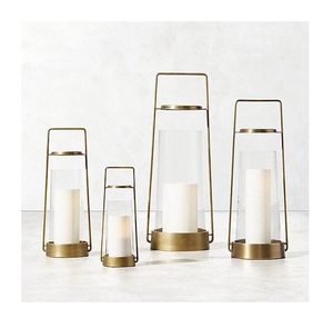 Top Selling Metal Decorative <b>Lantern</b> With Golden Finished Border & <b>Glass</b> for Indoor and Outdoor Decoration - Product Image 4