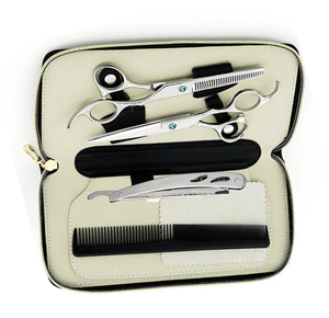 Kit de ciseaux de coiffure professionnel pour barbier 2024, en acier inoxydable, pour salon, avec support OEM/ODM, logo personnalisé - Product Image 5