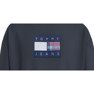Felpa Girocollo da Uomo Tommy Hilfiger con Logo Tartan Vestibilità Rilassata 100% Cotone Stampa Serigrafica Disponibile Blu - Taglie XXS XS S M L XL - Product Image 2