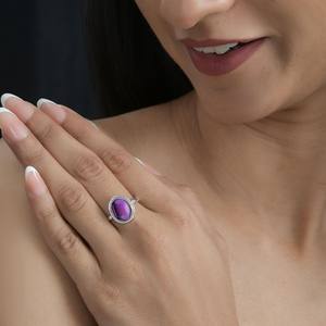 แหวนพลอยอเมทิสต์ธรรมชาติแบบพรีเมี่ยม925สเตอร์ลิงวินเทจแฟนซีของขวัญวันเกิดงานแต่งงานคริสต์มาส - Product Image 3