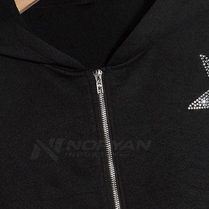 เสื้อฮู้ดดี้ผู้ชายสไตล์ลำลองประดับเพชรเทียม ผ้าคอตตอนหนานุ่ม แขนจั๊มพ์ ซิปหน้า เหมาะสำหรับใส่ในฤดูใบไม้ร่วง แฟชั่นเสื้อฮู้ดดี้ผู้ชายประดับเพชรเทียม - Product Image 6