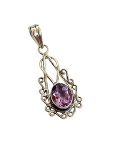Amethyst Pendant Gemstone 925 Sterling Silver Handcrafted Jewelry for Children's & Women High Quality February <b>Birthstone</b> Gift - Product Image 6