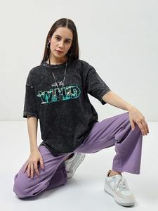 Haute qualité 100% coton o-cou t-shirts hommes femmes coupe ample lavé blanc à manches courtes T-Shirts respirant Logo imprimer 240 grammes - Product Image 4