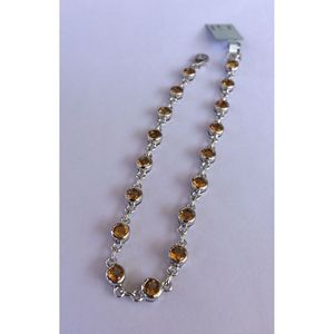 Shah Gems Women's Natural Citrine 925 Sterling Silver Crystal <b>Bracelet</b> & Bangle - Product Image 3