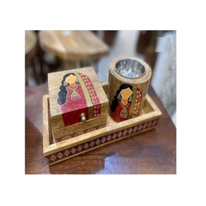 Juego de Mabkhar de Madera Pintado a Mano con Caja y Bandeja, Mabkhar de Forma Redonda, Tamaño Personalizado, Mabkhar para Eventos y Fiestas - Product Image 1
