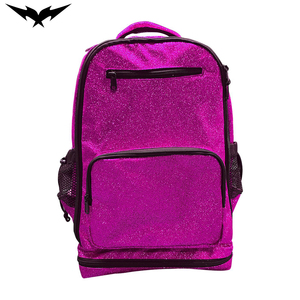 Shiny Glitter Custom Logo <b>Student</b> <b>Backpack</b> Lightweight Sparkly Cheerleading Girl Team Design Fashionable Zipper for Kids School - Product Image 4