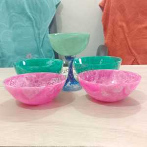 Saladier de cuisine moderne en résine fait à la main Vaisselle vert menthe Saladier pour hôtels restaurants buffet et repas quotidiens - Product Image 3