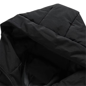 Chaqueta Bomber de Hombre para Otoño, Cálida, Tejida, con Revestimiento Transpirable, Cuello Alto, Logotipo Frontal, Capucha, Casual, Cortavientos, Sólida, para Exteriores - Product Image 4